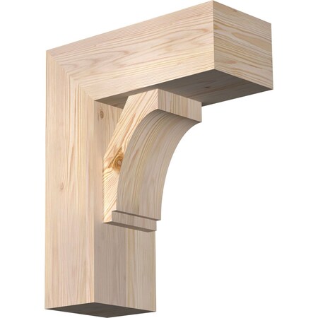Ekena Millwork Imperial Block Smooth Bracket w/ Offset Brace, Douglas Fir, 7 1/2"W x 18"D x 22"H BKT0806X18X22IMP05SDF
